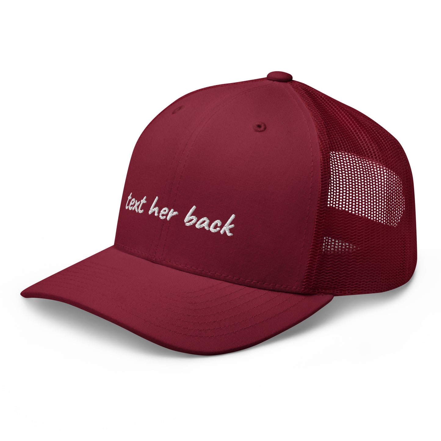 TEXT HER BACK TRUCKER HAT